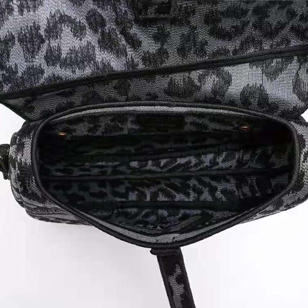 TÚI Dior Women Saddle Bag Gray Mizza Embroidery