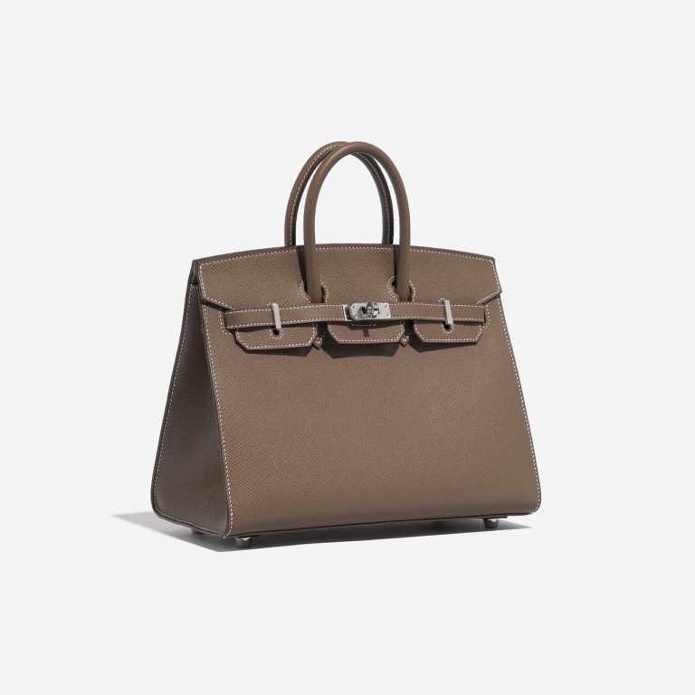 TÚI Hermès Birkin 25 Epsom Etoupe Gold Buckle khóa trắng
