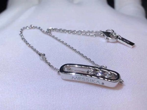 Vòng tay Messika Baby Move Diamond kim cương vàng trắng 18K