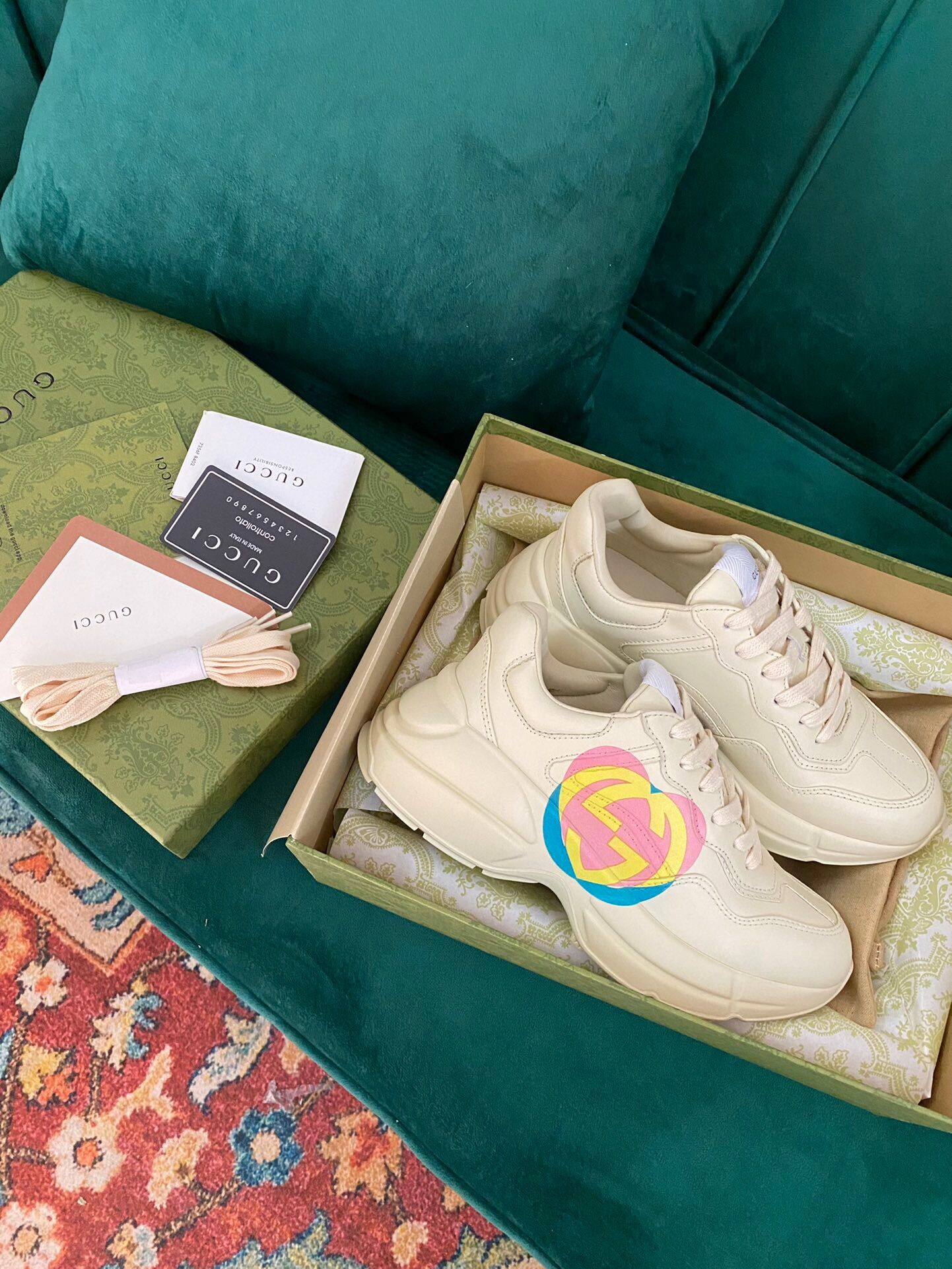 GIÀY GUCCI RHYTON GG ITALIA SNEAKERS SHOES UNISEX