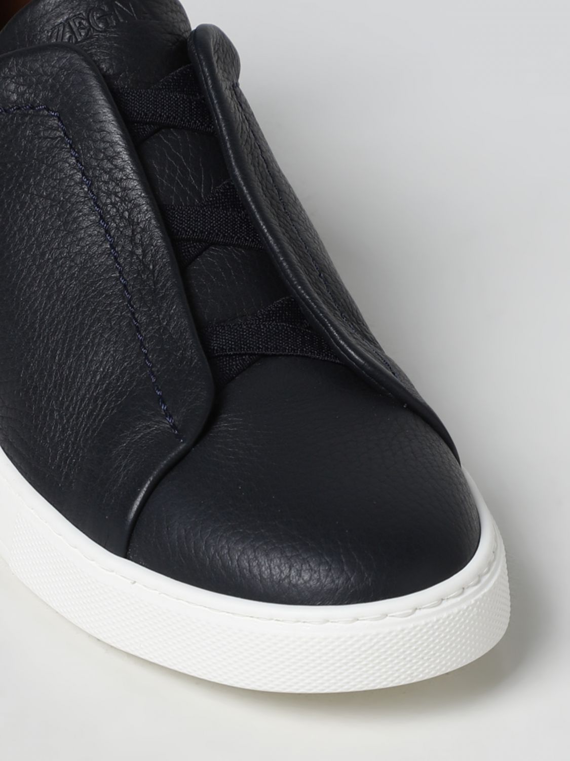 GIÀY ERMENEGILDO ZEGNA Triple Stitch low-top leather and fabric trainers