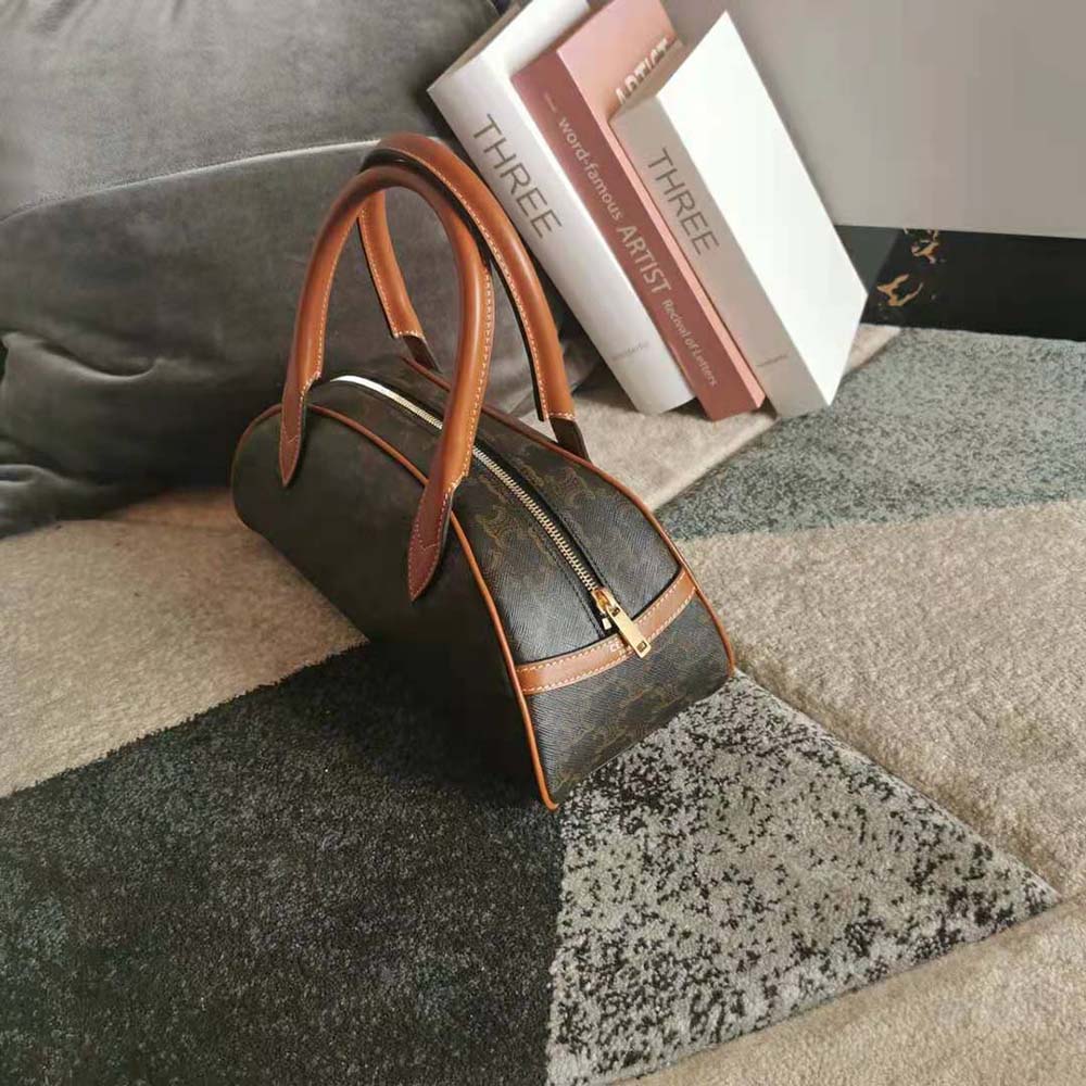 TÚI Celine Women Medium Teckel in Triomphe Canvas and Calfskin