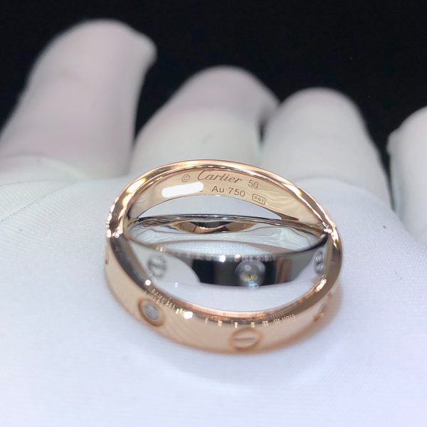 Nhẫn Cartier Love 6 viên kim cương vàng trắng vàng hồng 18K