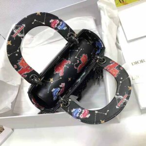 TÚI Dior Women Mini Lady Dior Bag Latte Multicolor Dior Pixel Zodiac Printed Calfskin