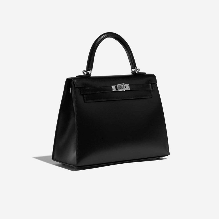 TÚI Hermès Kelly 25 Box Black Silver Buckle khóa trắng