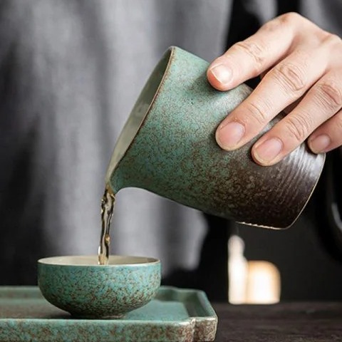 Bộ Trà Gốm Xanh Men Cổ