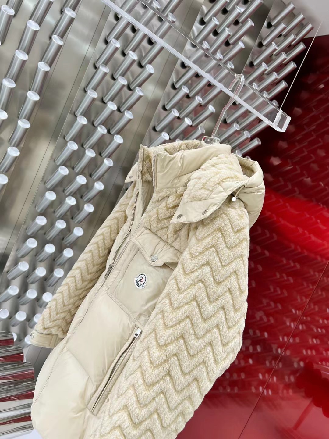 ÁO MONCLER WINTER CREAM FUR DOWN JACKET