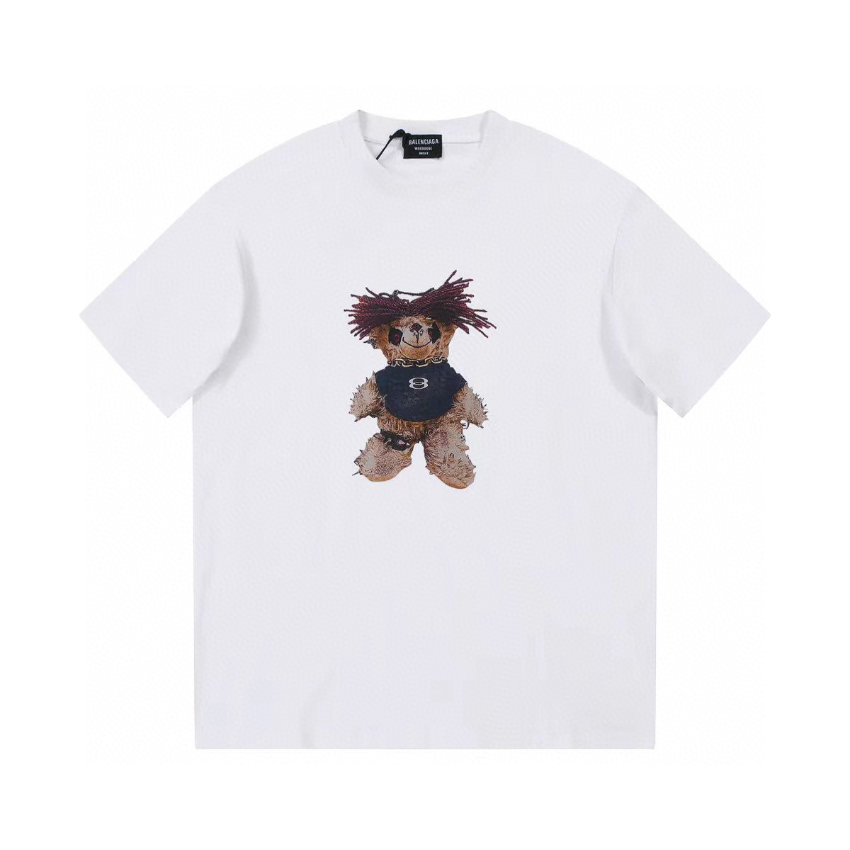 ÁO BALENCIAGA print cotton jersey T-shirt