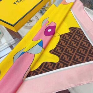 KHĂN Fendi Women Show Foulard Multicolor Silk Foulard-Yellow