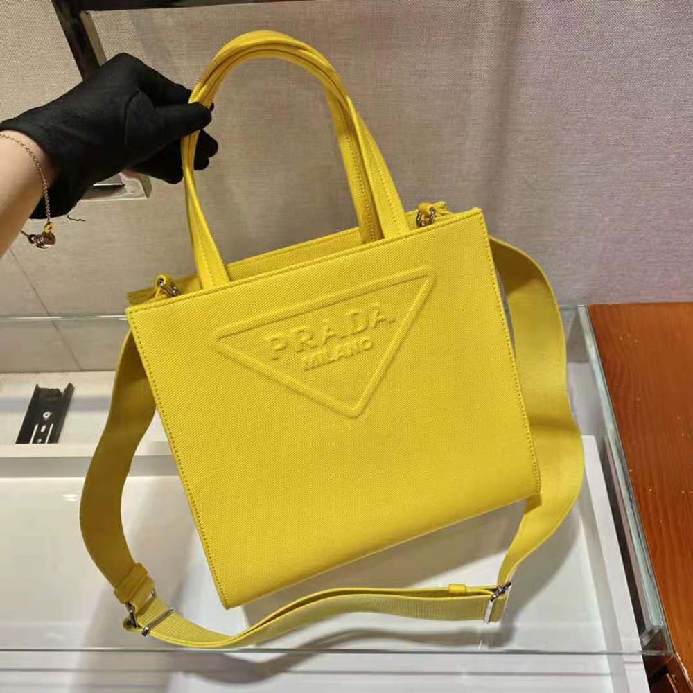 TÚI Prada Drill Tote Handles Bag-Yellow