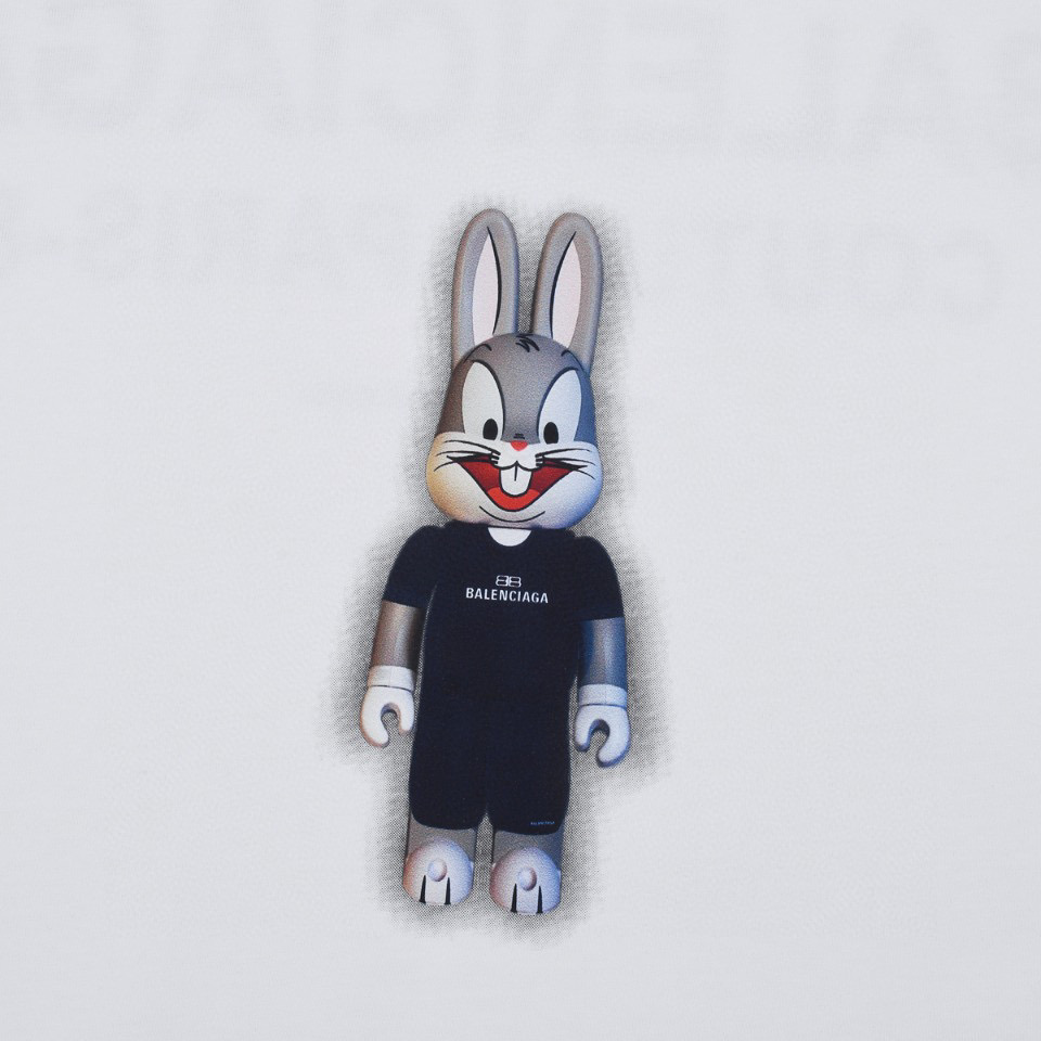ÁO BALENCIAGA RABBIT print cotton jersey T-shirt