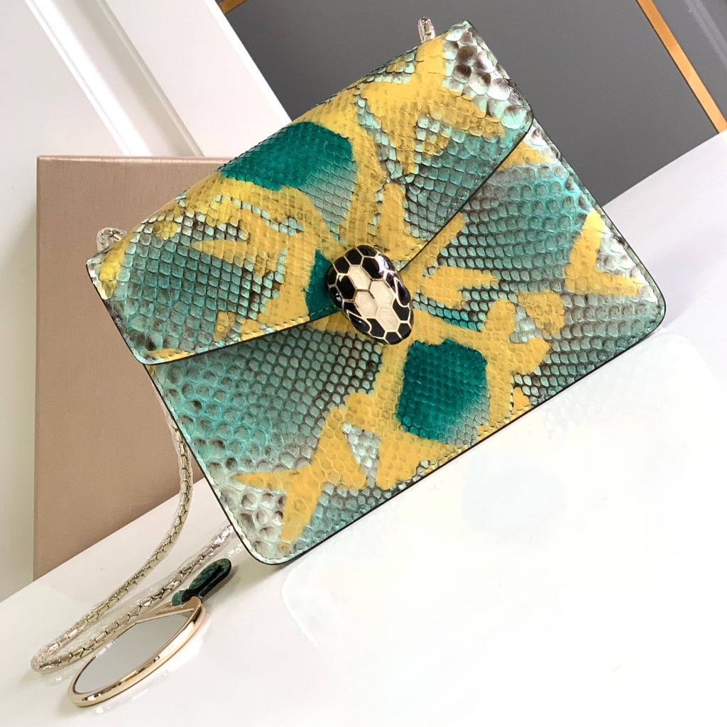 TÚI BVLGARI SERPENTI PYTHON SKIN DA TRĂN