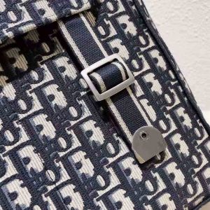 BALO Dior Backpack Blue Dior Oblique Embroidery