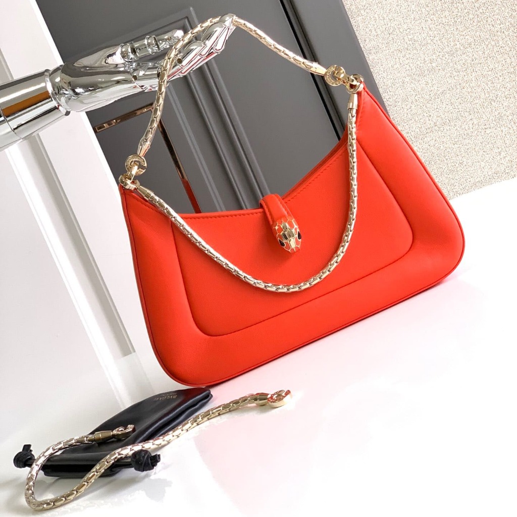 TÚI BVLGARI SERPENTI CALFSKIN ORANGE