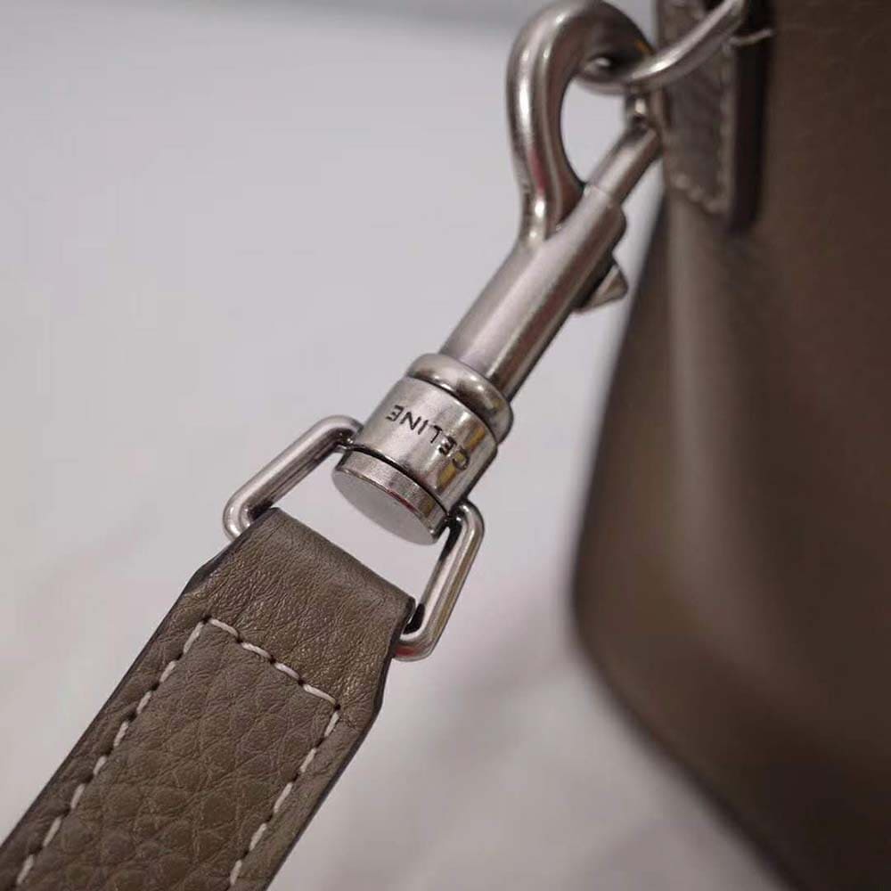 TÚI Celine Women Micro Luggage Handbag in Drummed Calfskin-Sandy