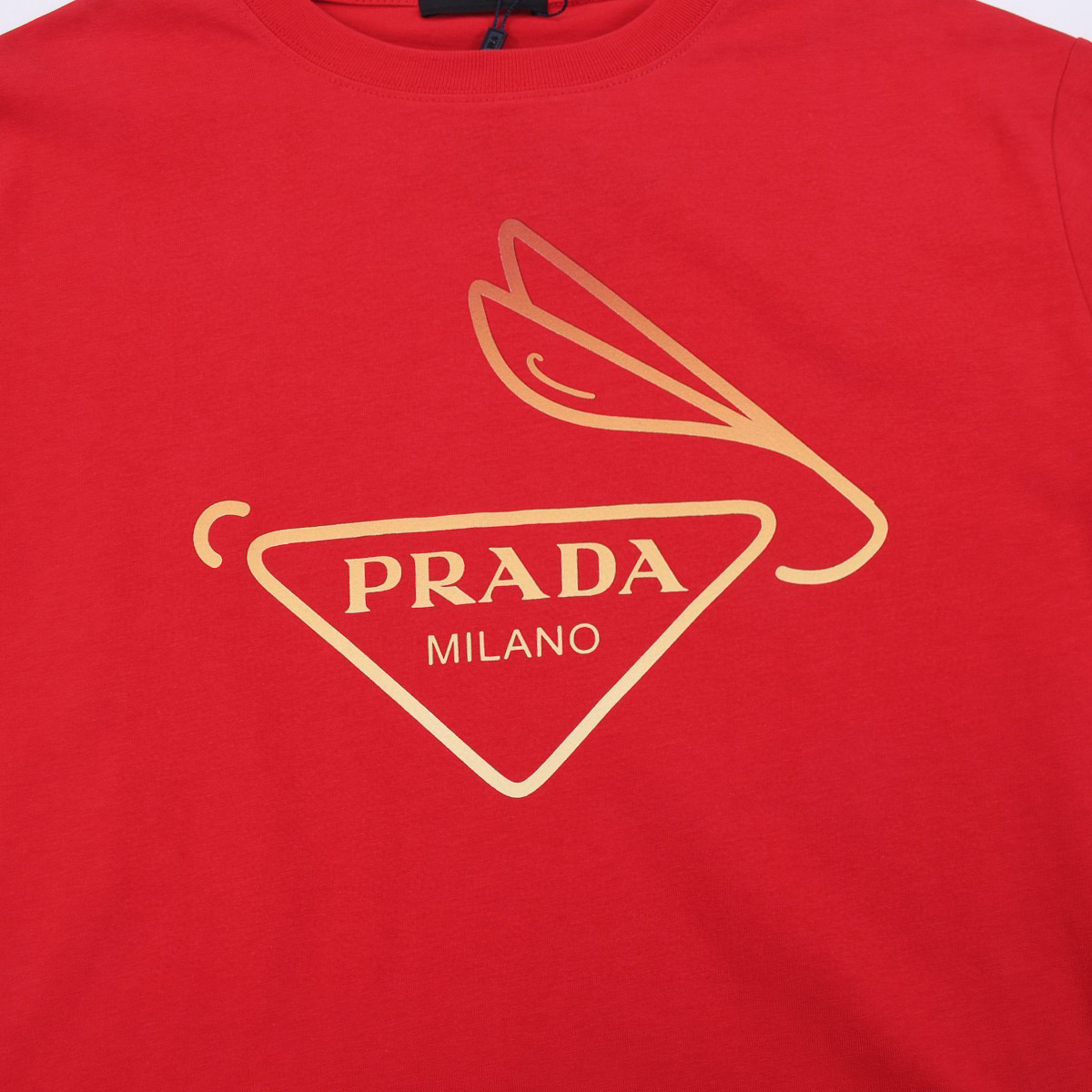 ÁO PRADA MILANO print cotton jersey T-shirt