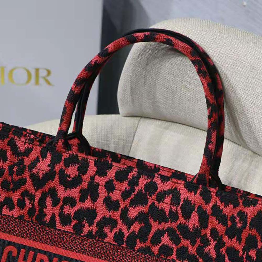 TÚI Dior Women Small Dior Book Tote Raspberry Pop Mizza Embroidery