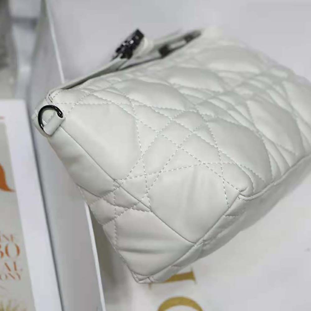 TÚI Dior Women Medium Diortravel Nomad Pouch Latte Macrocannage Calfskin