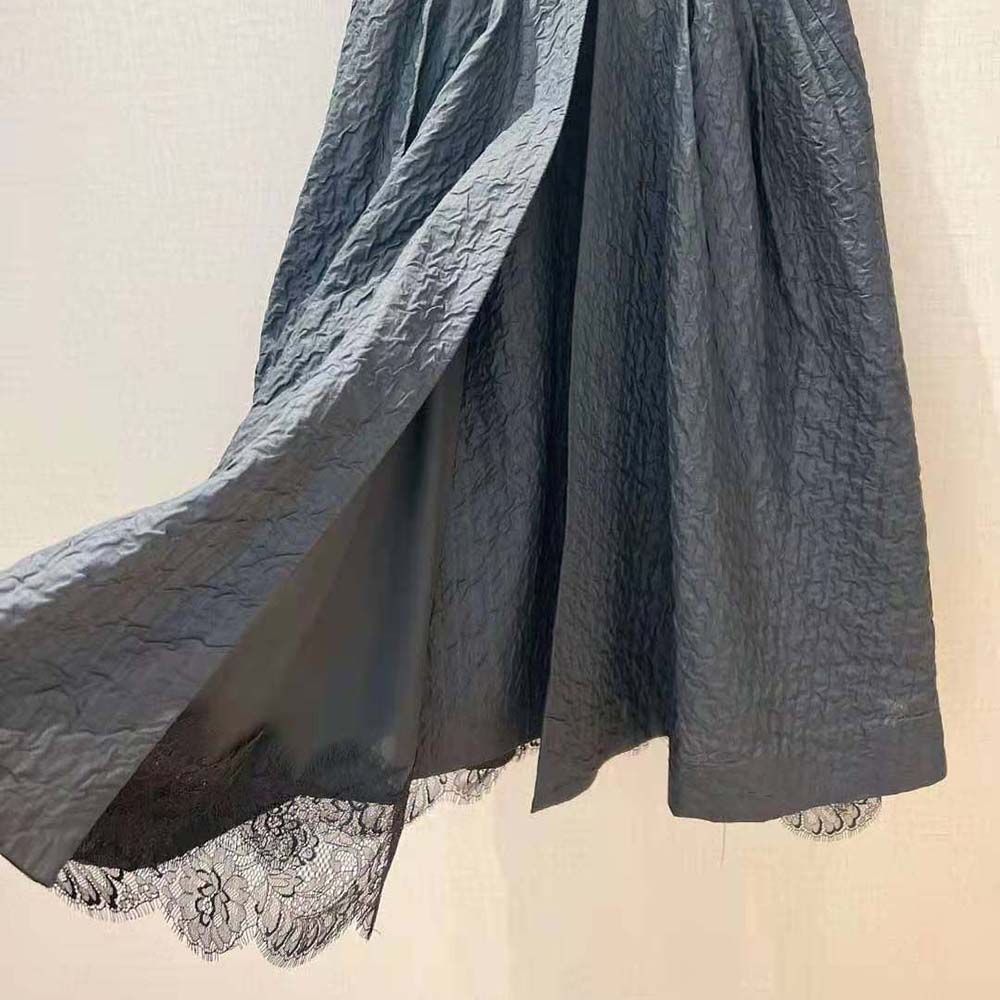 Váy Dior Dress with Belt Black Cloqué Technical Fabric