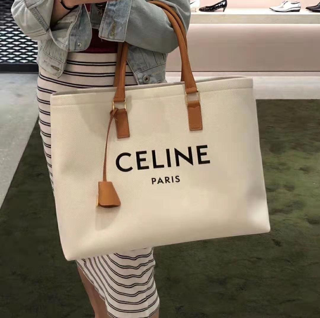 TÚI Celine Women Horizontal Cabas Celine in Canvas with Print-White