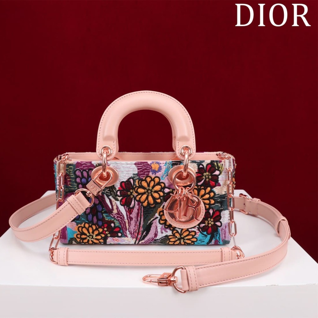 TÚI CHRISTIAN DIOR Lady-Joy embroidery flower colorful