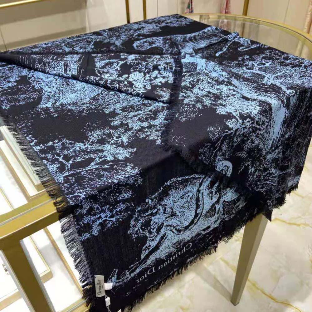 KHĂN Dior Women Toile DE Jouy Reverse Square Scarf Silk Twill-Navy