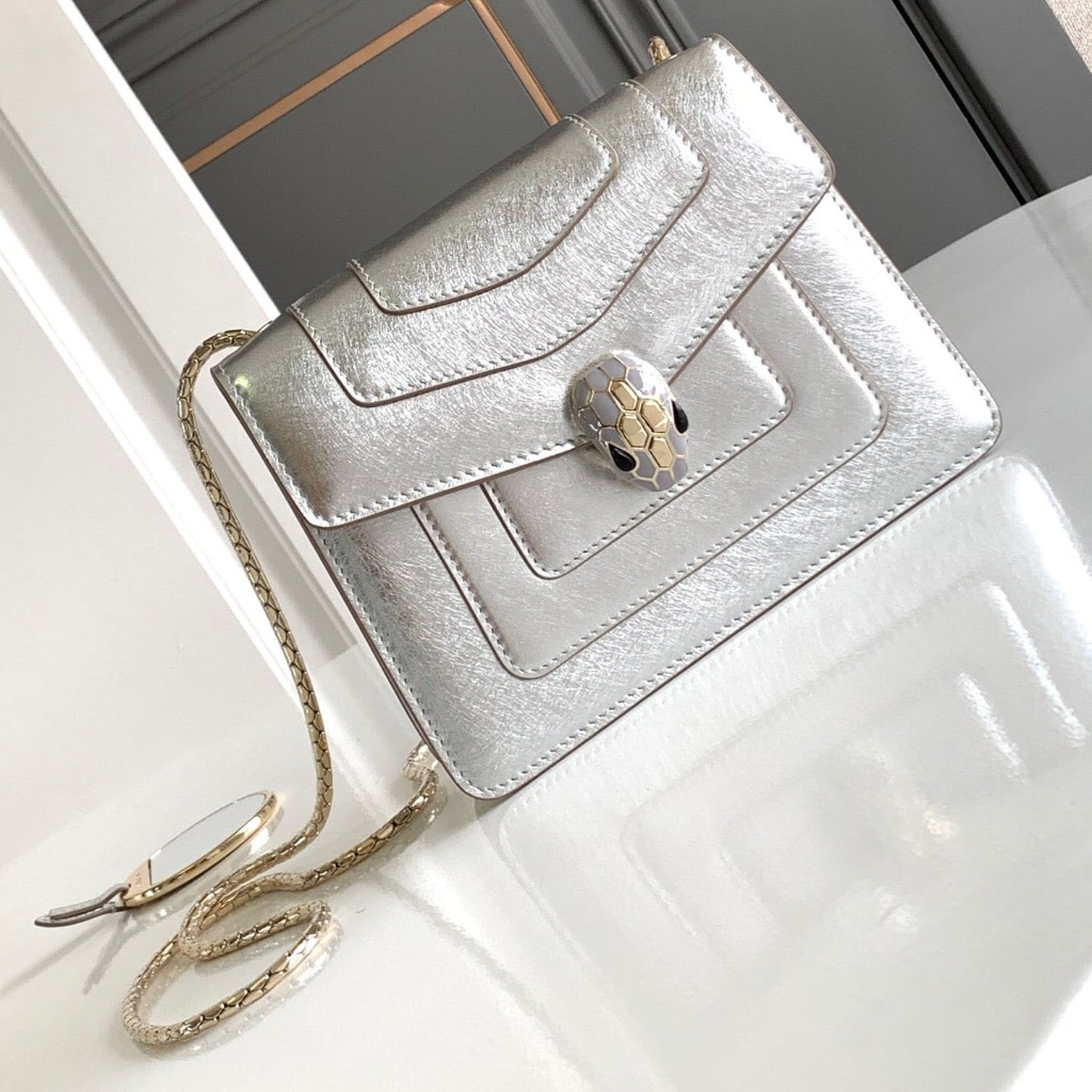 TÚI BVLGARI SERPENTI CALFSKIN SILVER