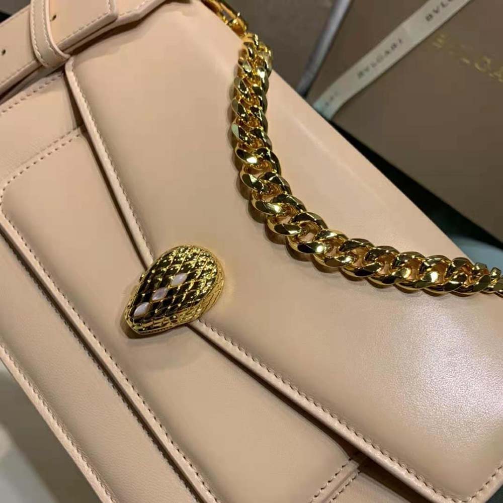 TÚI Bvlgari Women Serpenti Forever Crossbody Bag in Nappa Leather-Sandy