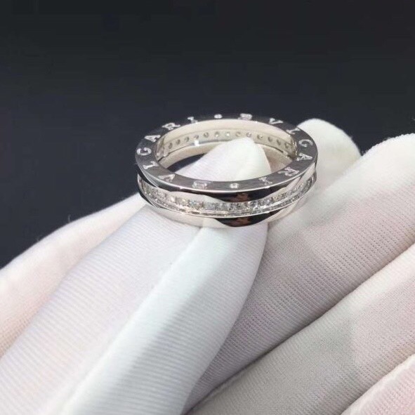 NHẪN BVLGARI B ZERO 1 ONE DIAMOND BAND WHITE GOLD 18K