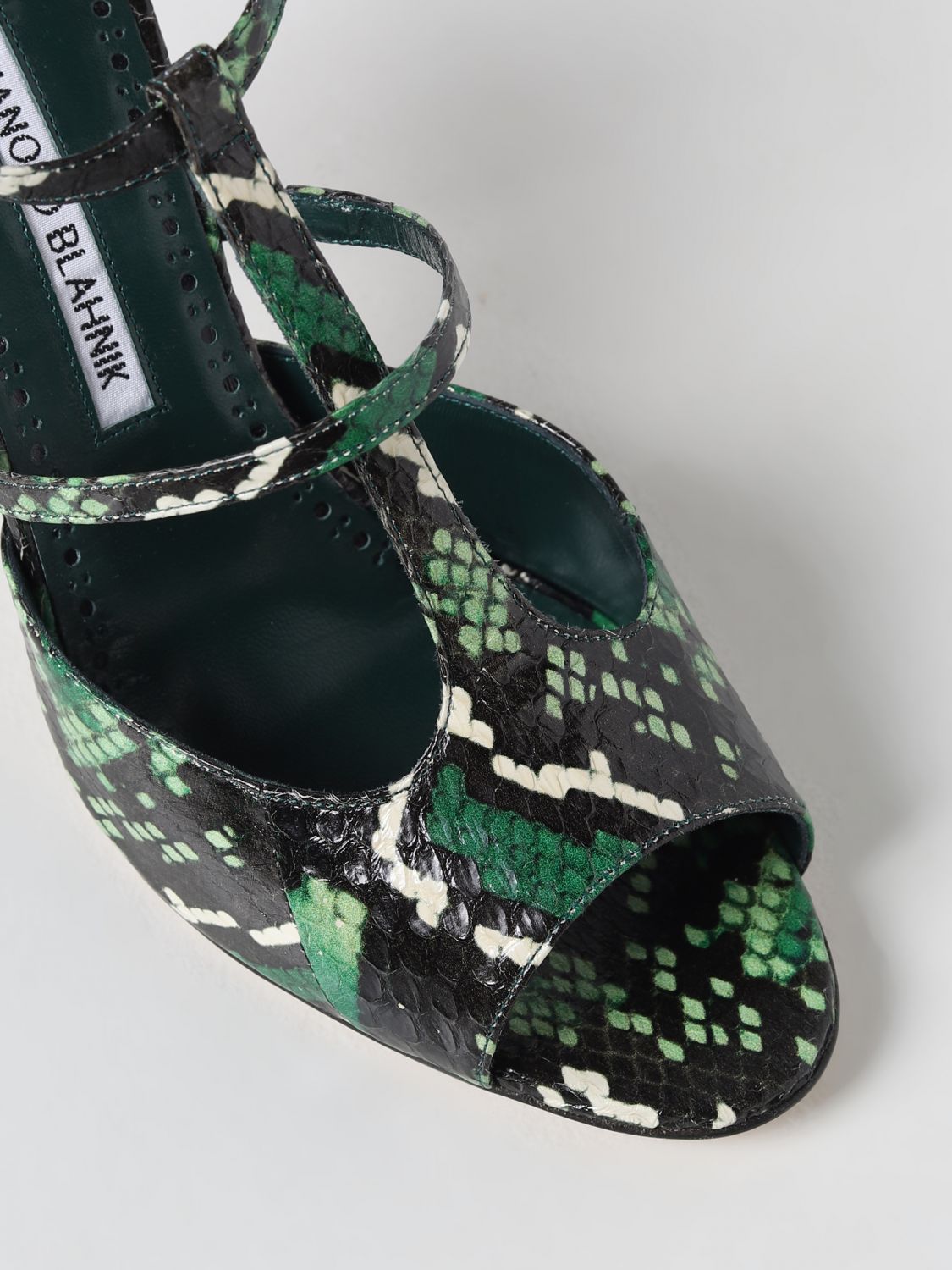 GIÀY MANOLO BLAHNIK Python heeled sandals shoes