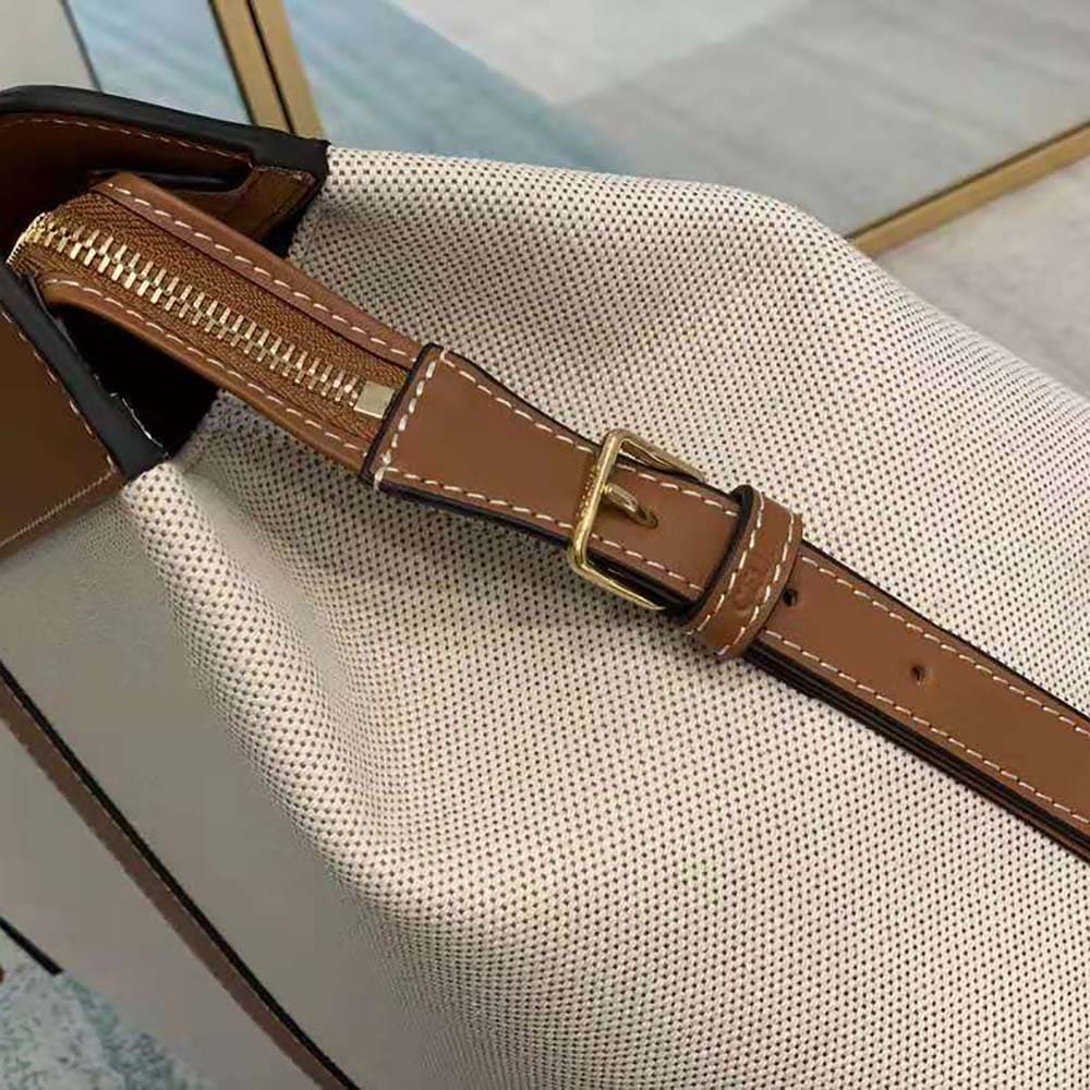 TÚI Celine Women Medium Cabas DE France Bag in Textile and Calfskin