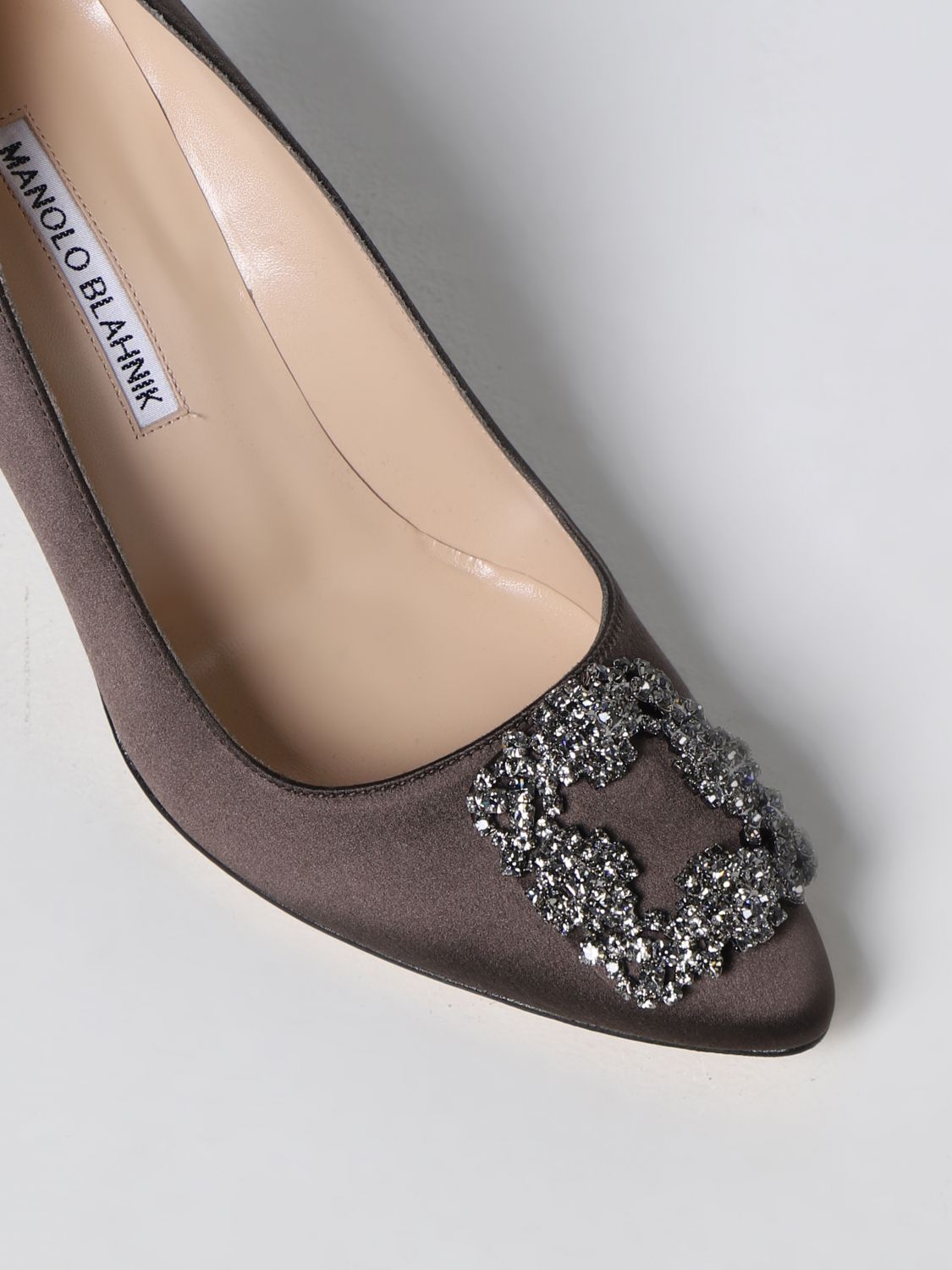 GIÀY MANOLO BLAHNIK Brown satin pumps shoes