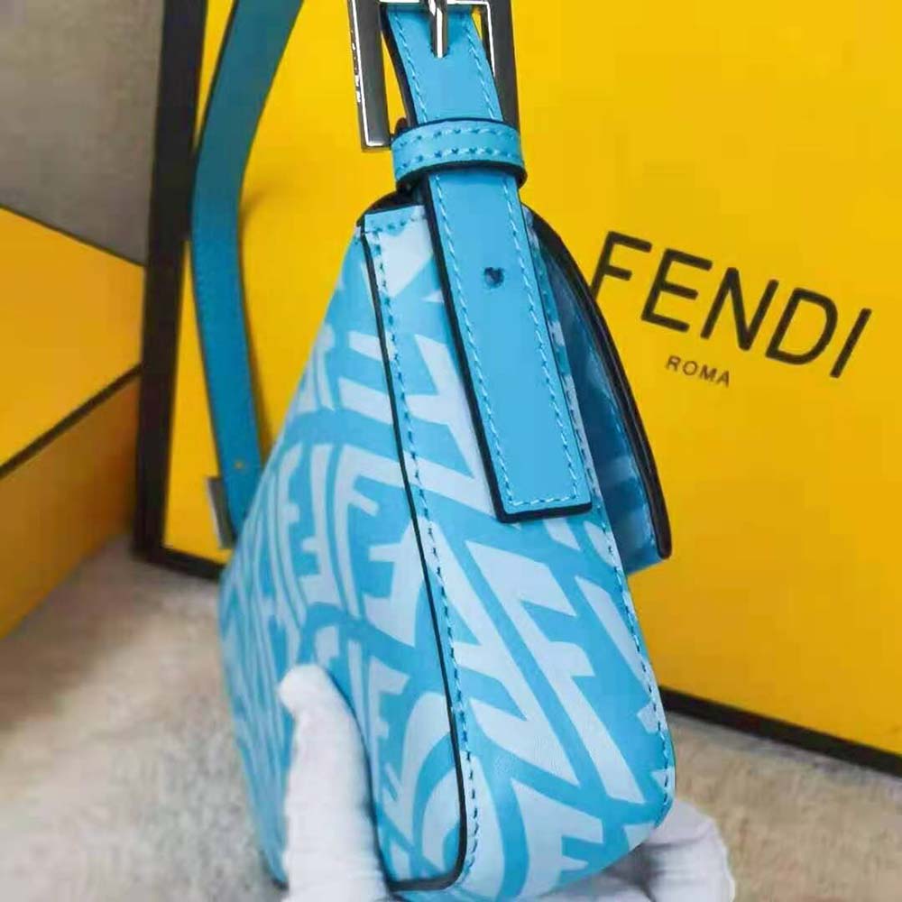 TÚI Fendi Women Baguette 1997 Blue Glazed Canvas Bag