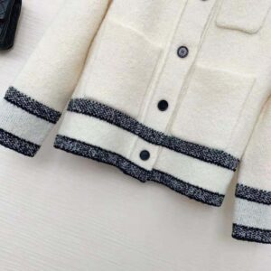 ÁO Dior Women Caro Jacket Ecru Technical Wool Fleece Knit