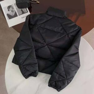 ÁO Prada Women Re-Nylon Gabardine Cropped Down Jacket-Black