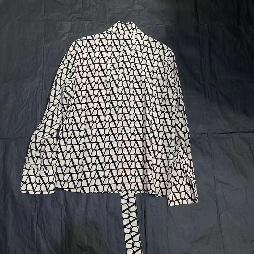 ÁO Valentino Women Toile Iconographe Crepe De Chine Blouse-Black