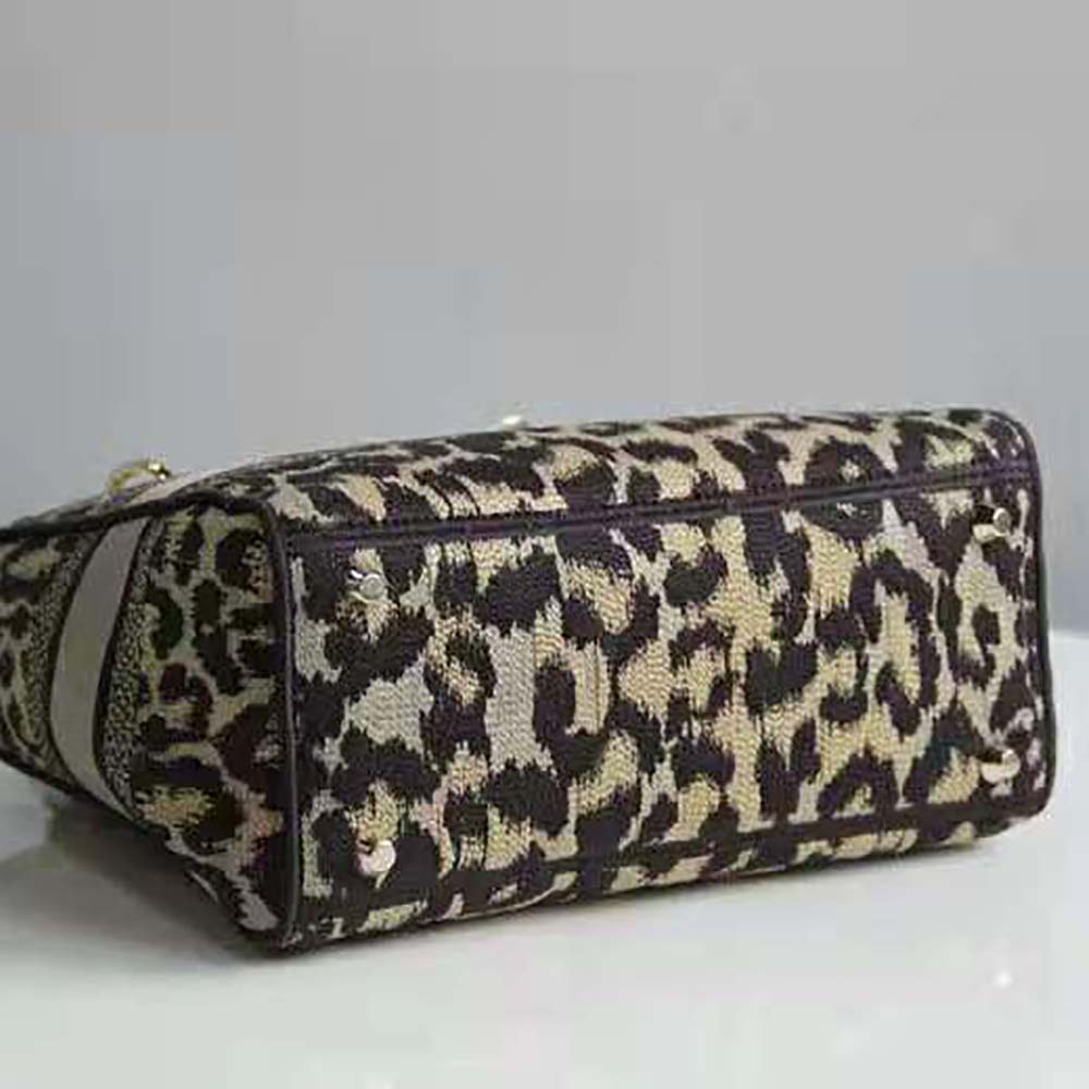 TÚI Dior Women Medium Lady D-lite Bag Beige Multicolor Mizza Embroidery