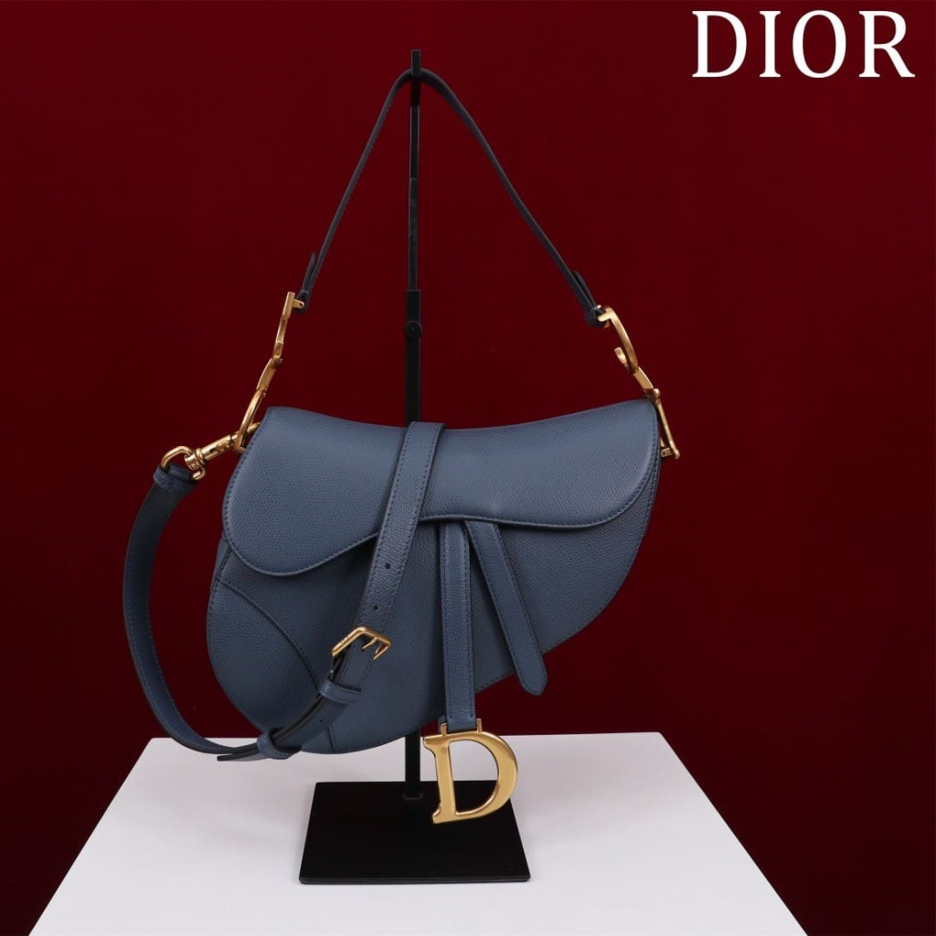 TÚI Dior Women Saddle bag in Calfskin-Navy Top Quality
