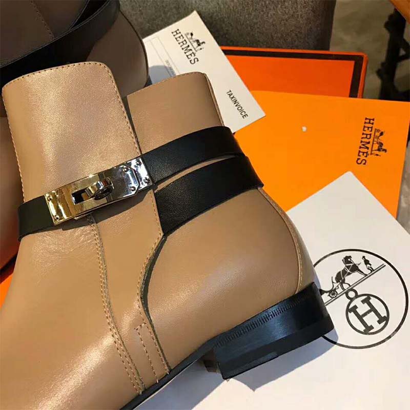 GIÀY Hermes Women Shoes Neo Ankle Boot-Brown SS2022