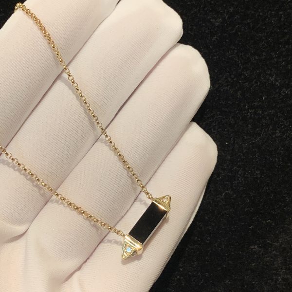 Vòng cổ Cartier Les Berlingots de Cartier kim cương Onyx đen vàng hồng 18K