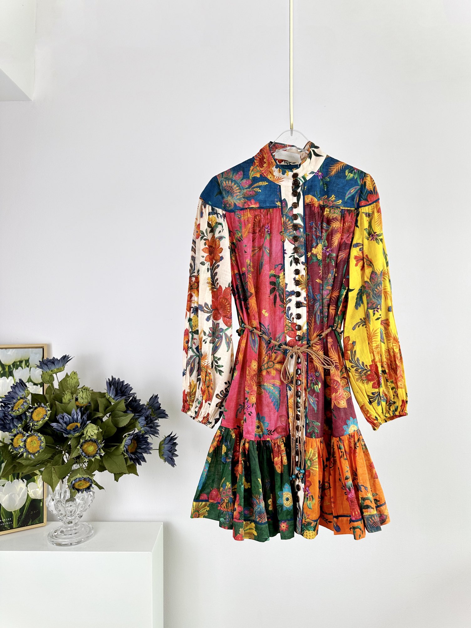 VÁY ZIMMERMANN Colorful Flower Vintage Dress Dài Tay