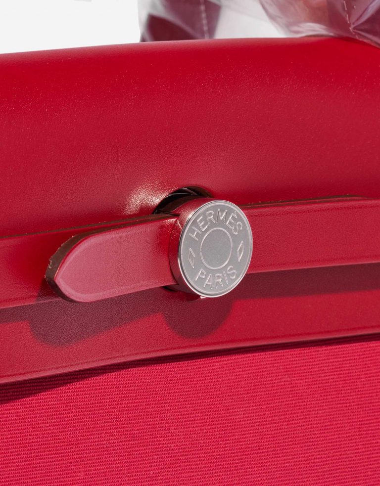 TÚI Hermès Herbag 31 Vache Hunter Toile Militaire Rose Extreme Rouge Venitien Piment