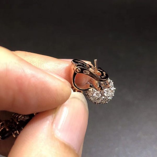 Bông tai Van Cleef & Arpels Folie des Prés Kim cương hồng ngọc vàng trắng 18K