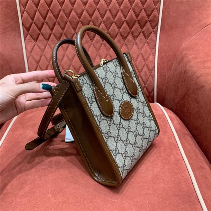 TÚI Gucci mini tote bag with interlocking brown Top Quality