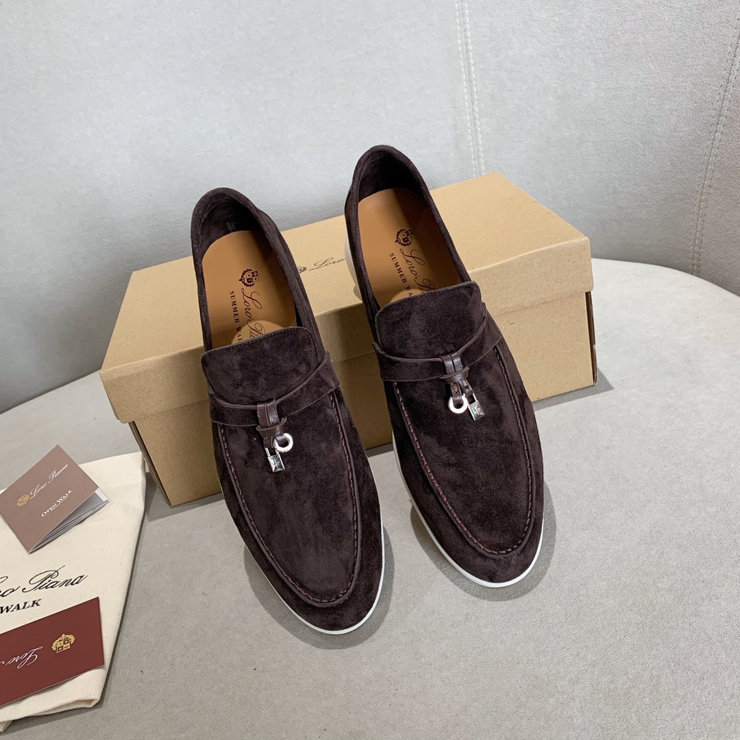 GIÀY LORO PIANA DARK PLUM SHEEPSKIN SUEDE LOAFER DA CỪU