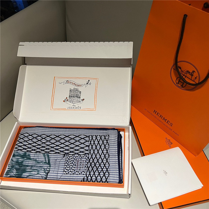 KHĂN Hermes Grand Theatre Nouveau Wool Blend scarf