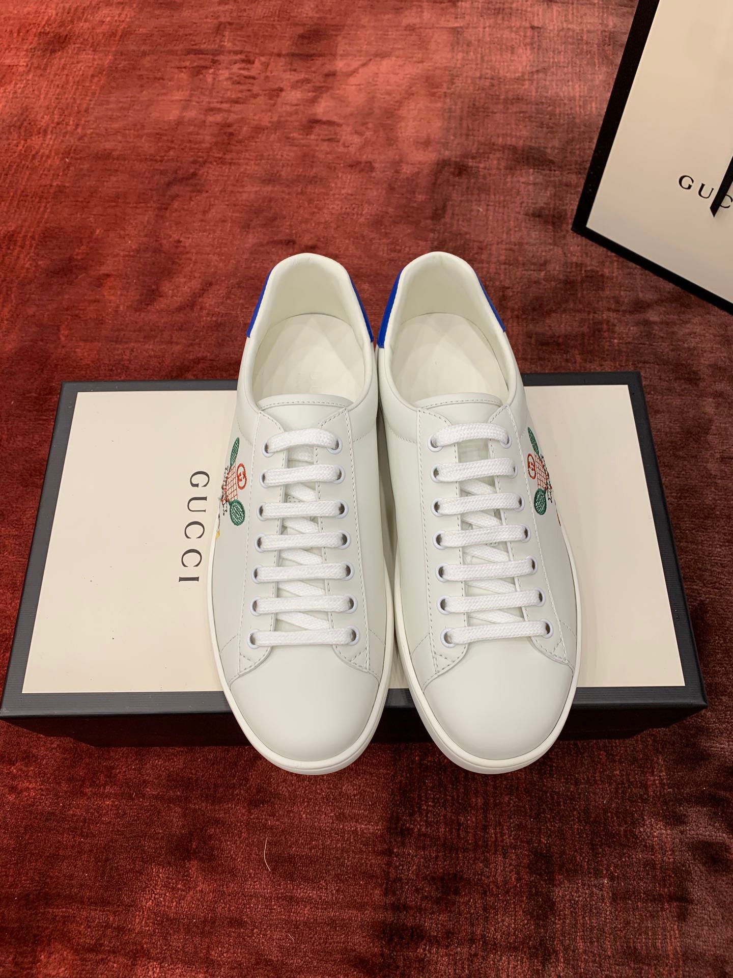 GIÀY GUCCI Leather Ace Sneakers Tennis White