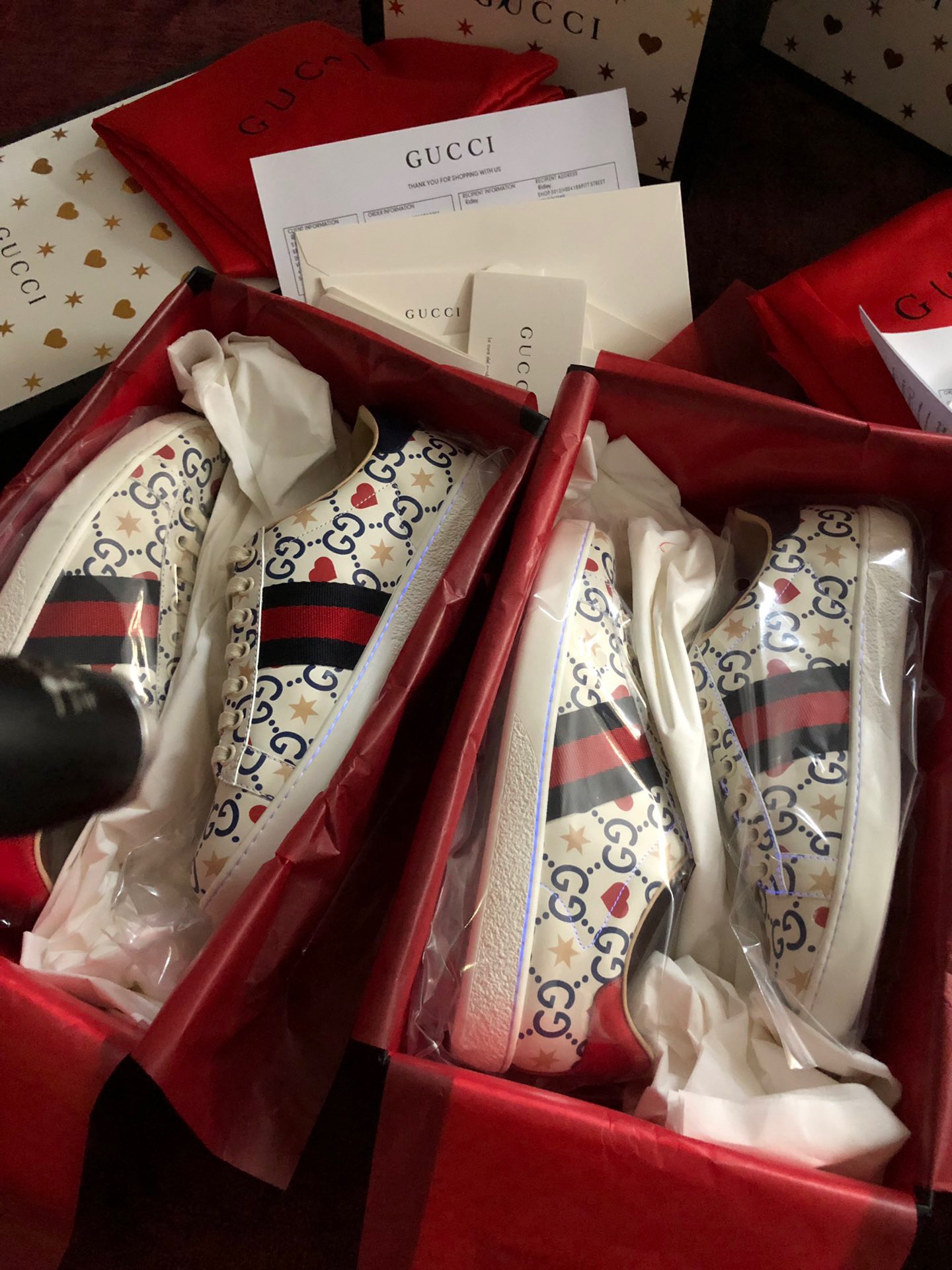 GIÀY GUCCI Leather Ace Sneakers Interlocking GG White