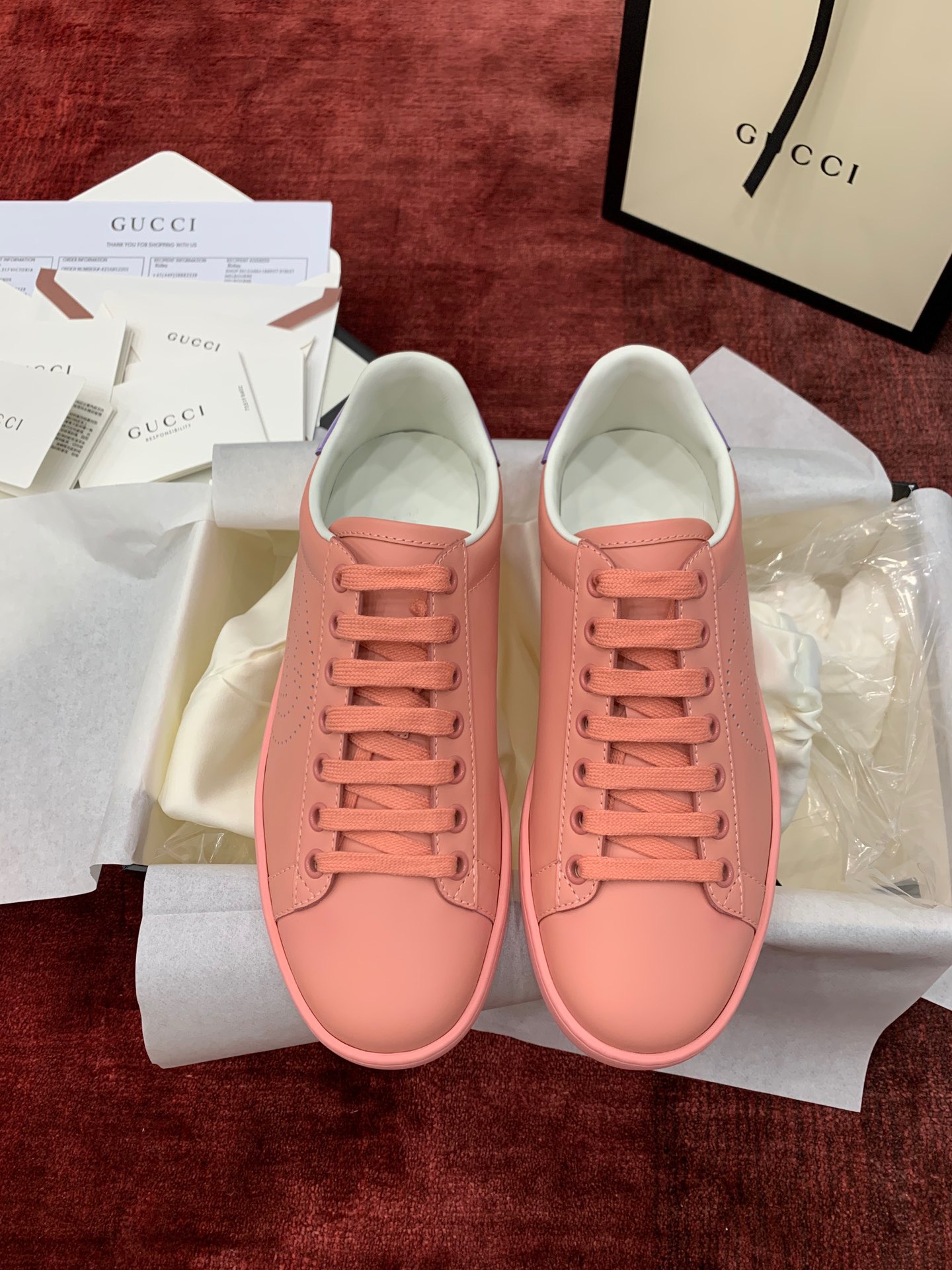 GIÀY GUCCI Leather Ace Sneakers Interlocking GG Blue