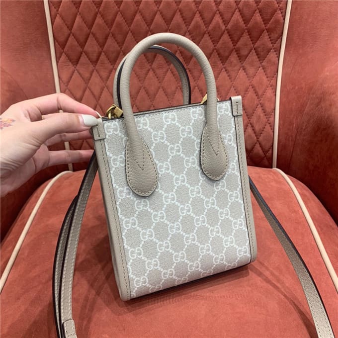 TÚI Gucci mini tote bag with interlocking white Top Quality